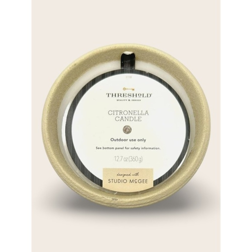 12.7oz‎ Ceramic Ribbed Citronella Candle - Threshold Studio McGee, Target 2020 - Picture 5 of 6